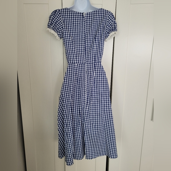 NWOT Blue & White Collectif Eyelet Trim Giulietta Mini Gingham Print Dress - Picture 12 of 14